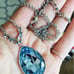 AQUAMARINE SWAROVSKI NECKLACE SILVER PLATED ARTISAN BLUE NECKLACE