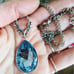 AQUAMARINE SWAROVSKI NECKLACE SILVER PLATED ARTISAN BLUE NECKLACE
