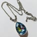 AQUAMARINE SWAROVSKI NECKLACE SILVER PLATED ARTISAN BLUE NECKLACE