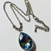 AQUAMARINE SWAROVSKI NECKLACE SILVER PLATED ARTISAN BLUE NECKLACE