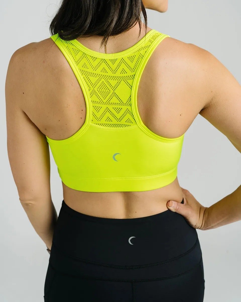 ZYIA Neon Lime Bomber Bra Large