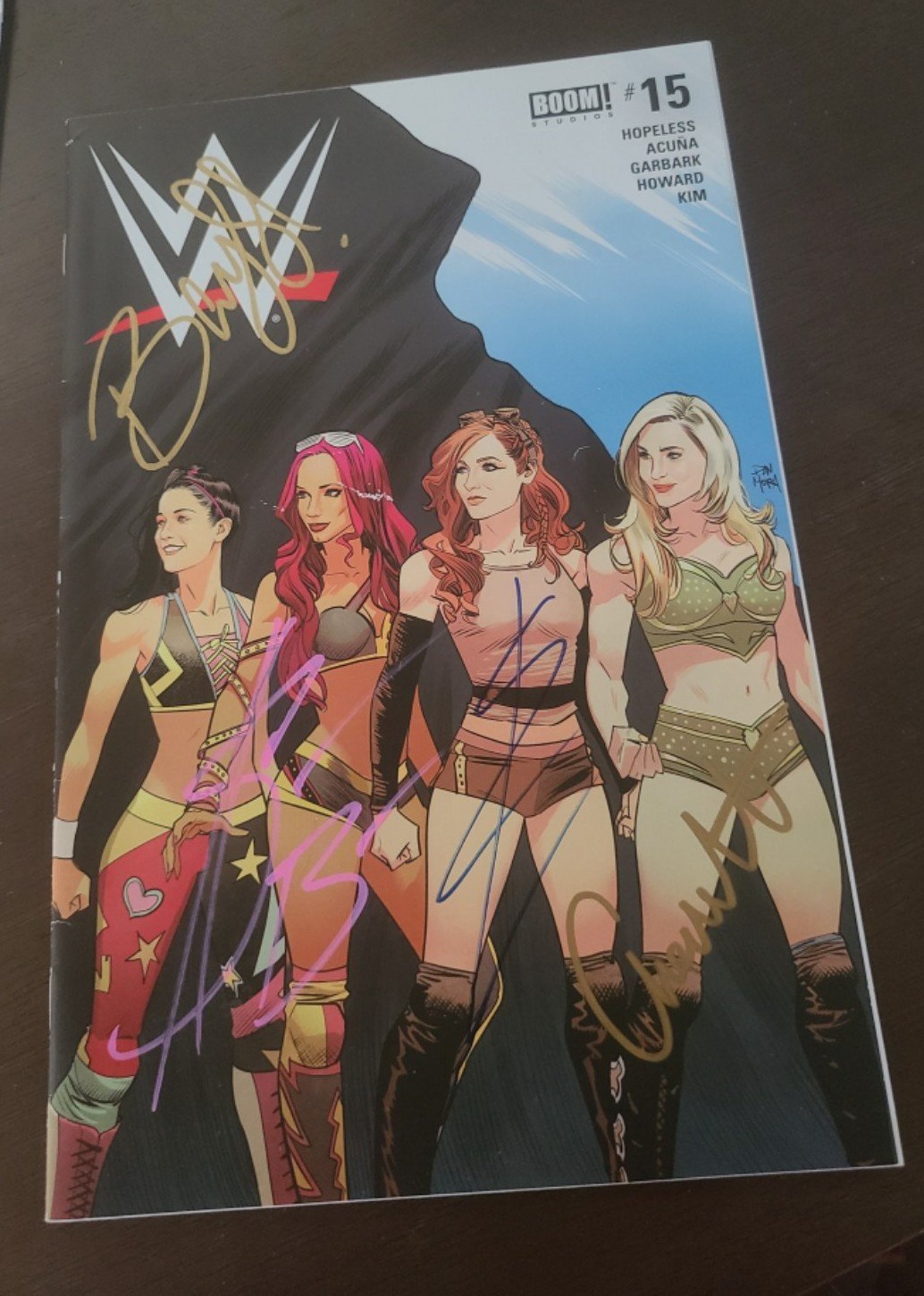 WWE SASHA BANKS BECKY LYNCH CHARLOTTE FLAIR BAYLEY SIGNED BOOM COMIC AUTOGRAPHED
