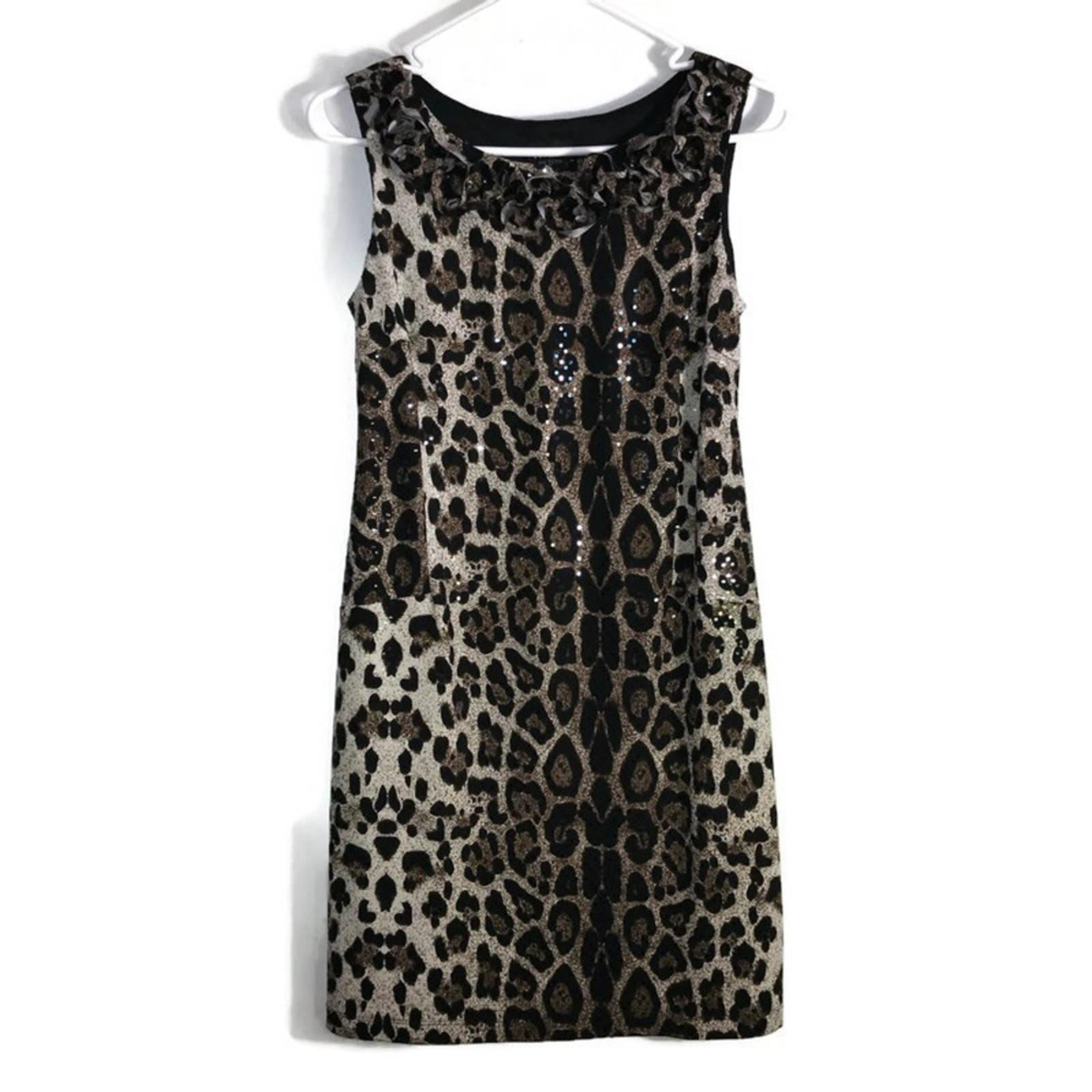 MSK Petite Leopard Print Dress Size 6P
