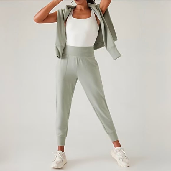 NWT Athleta Coaster Luxe High Rise Jogger Sweatpants, 1X Fern Green