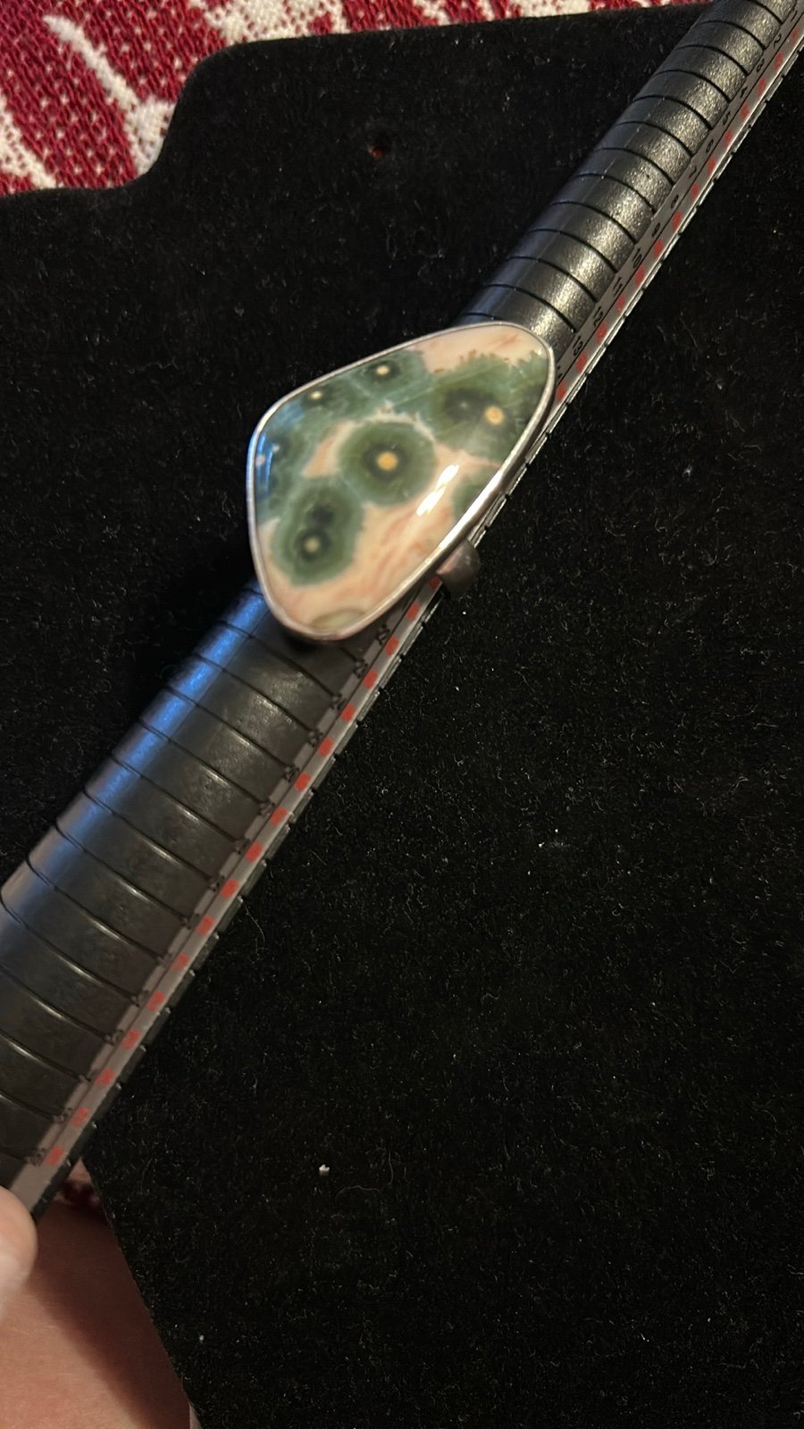 Sterling ring ocean jasper stone
