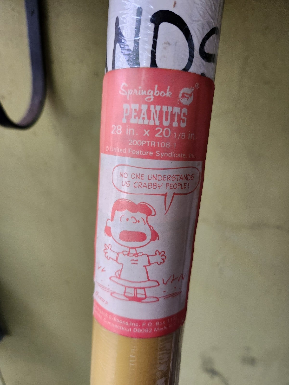 Peanuts Charles Schultz Lucy Rare Vintage Collectible poster - Springbok 1950s