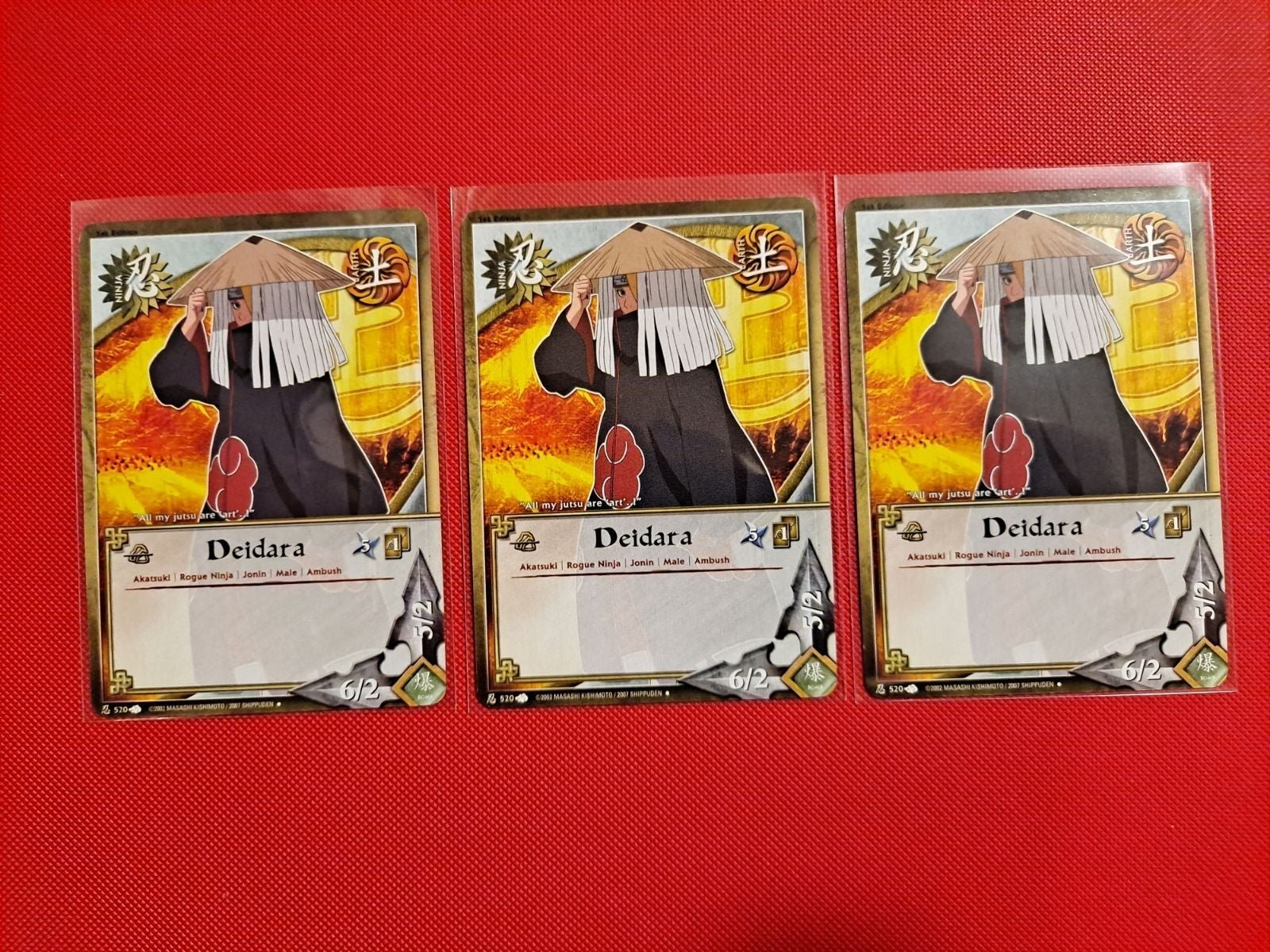 3X N-520 DEIDARA Naruto Cards lot