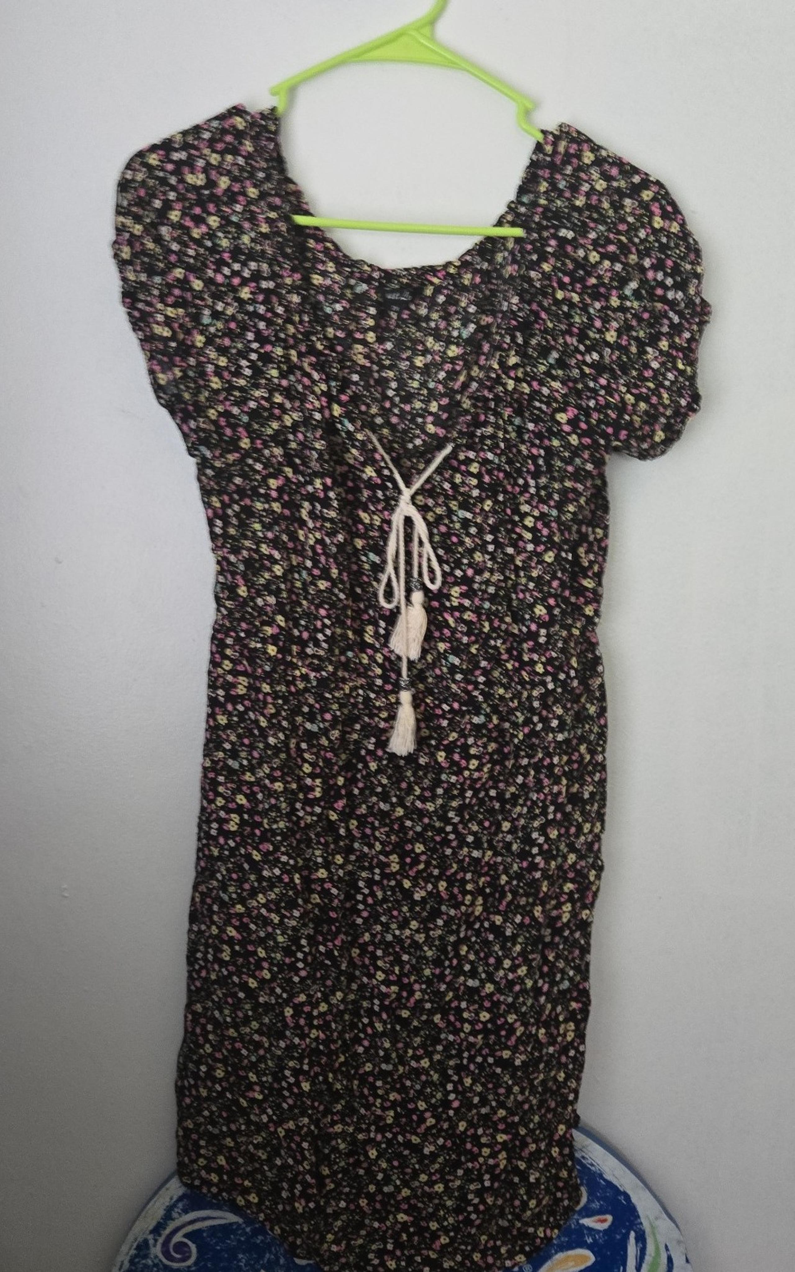 Just Love Sun Dress Black with pink and white flowers size 2X