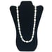 Vintage Napier Sign Long Round White Lucite Bead Gold Accent Statement Necklace