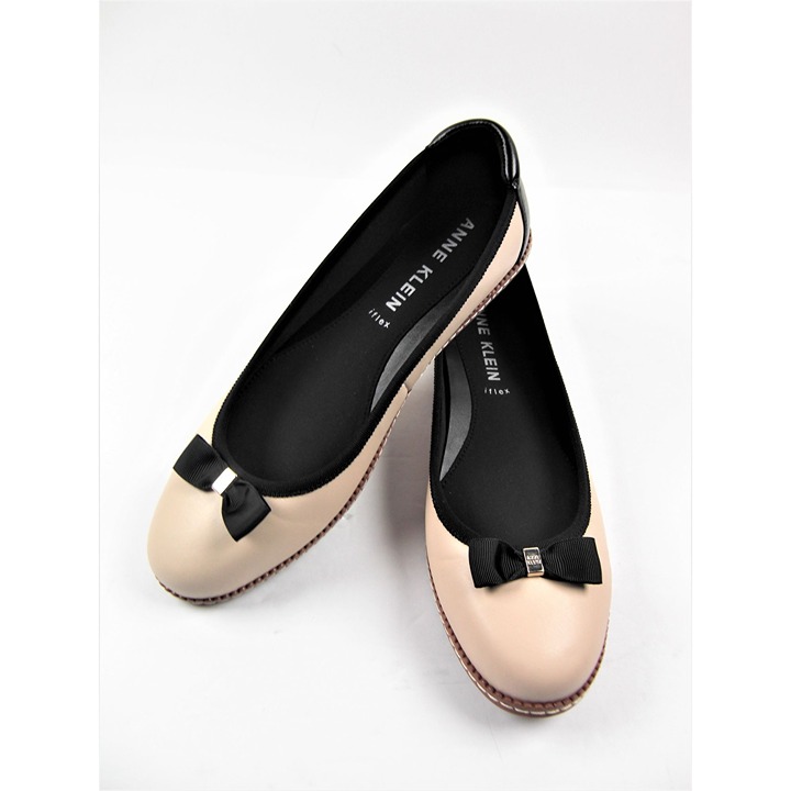 Anne Klein Women's Ember Flat Slip-on Shoes Beige/Black Size 9 New