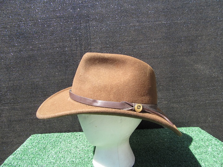 Vintage John Deere 100% Wool Brown Cowboy Outback Hat Size Medium
