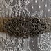 Vintage Silver Tone Metal Stretch Belt With Etched Rhinestone Embedded Buckle