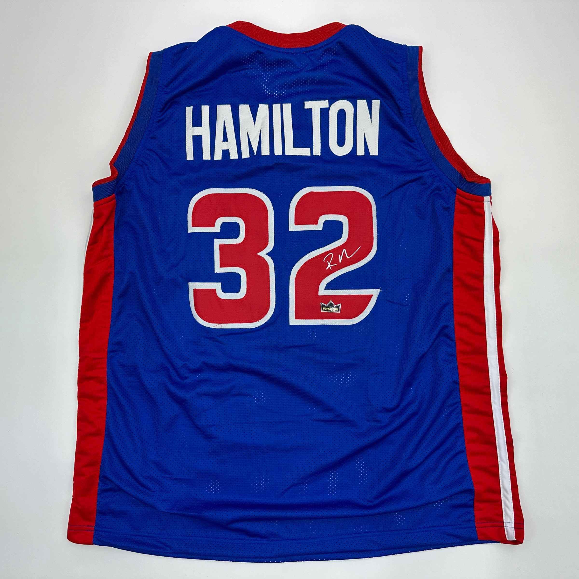 Facsimile Autographed Richard Hamilton Detroit Blue Auto Jersey Size Men's XL