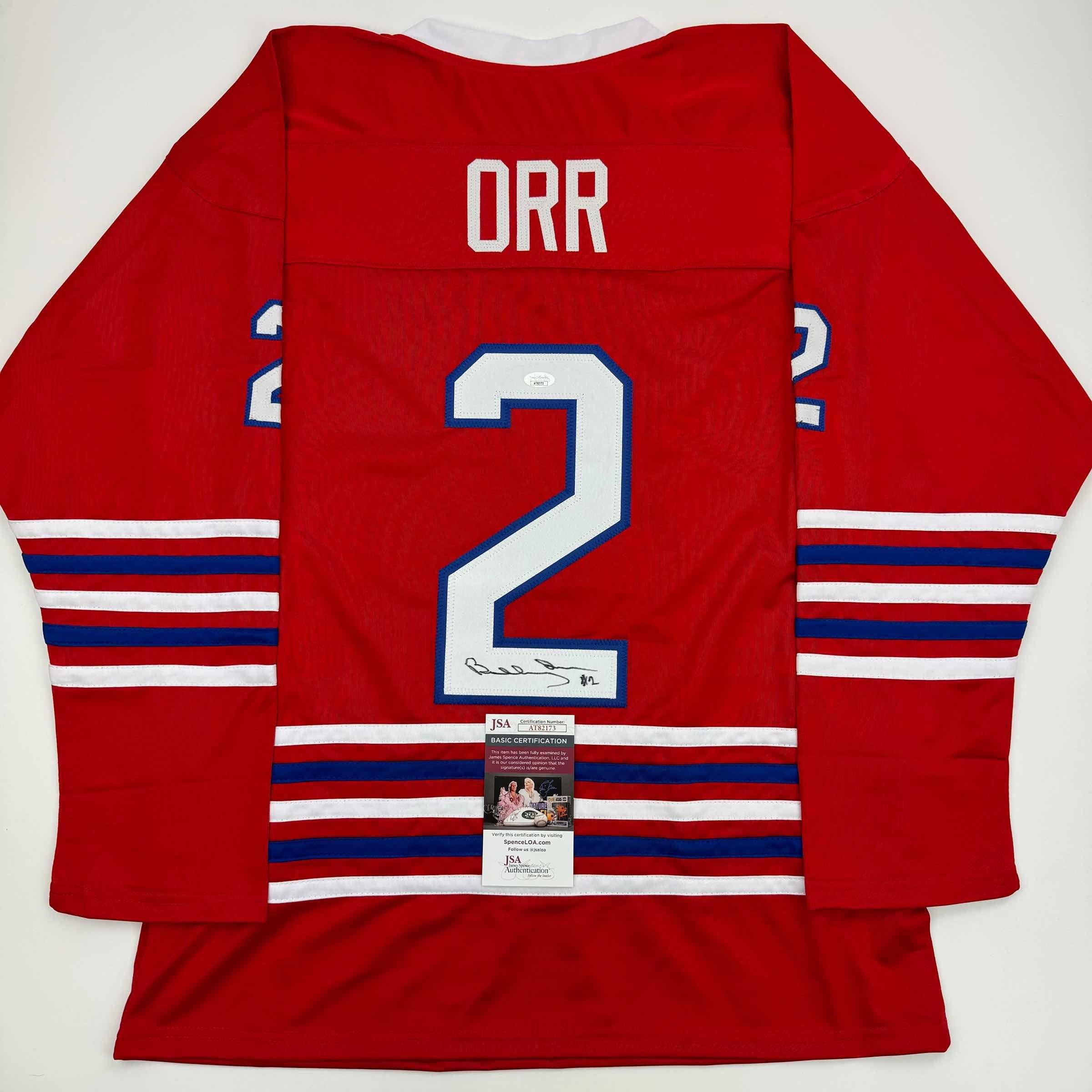 Autographed/Signed Bobby Orr Oshawa Red Jersey JSA COA