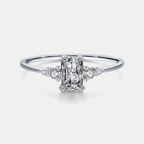925 Sterling Silver Zircon Ring women's sz 7