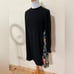 MSGM black floral pleated panel mini shift dress 40 / US6