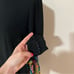 MSGM black floral pleated panel mini shift dress 40 / US6