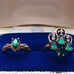 2 vintage Antique? green stone rings lot