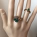 2 vintage Antique? green stone rings lot