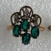 2 vintage Antique? green stone rings lot