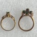 2 vintage Antique? green stone rings lot