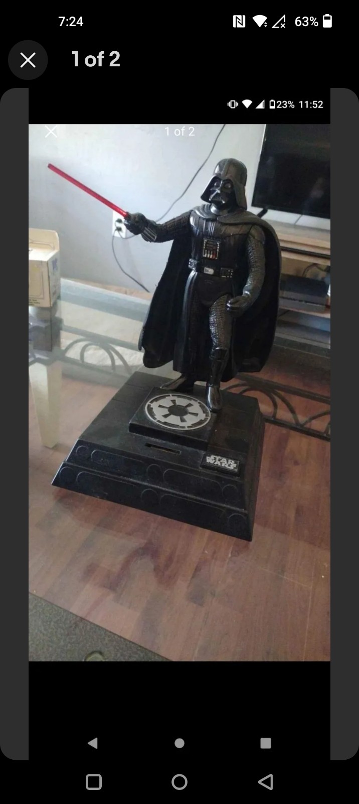 Rare Vintage Star Wars Darth Vader Electronic Animated Talking Coin Bank 1996