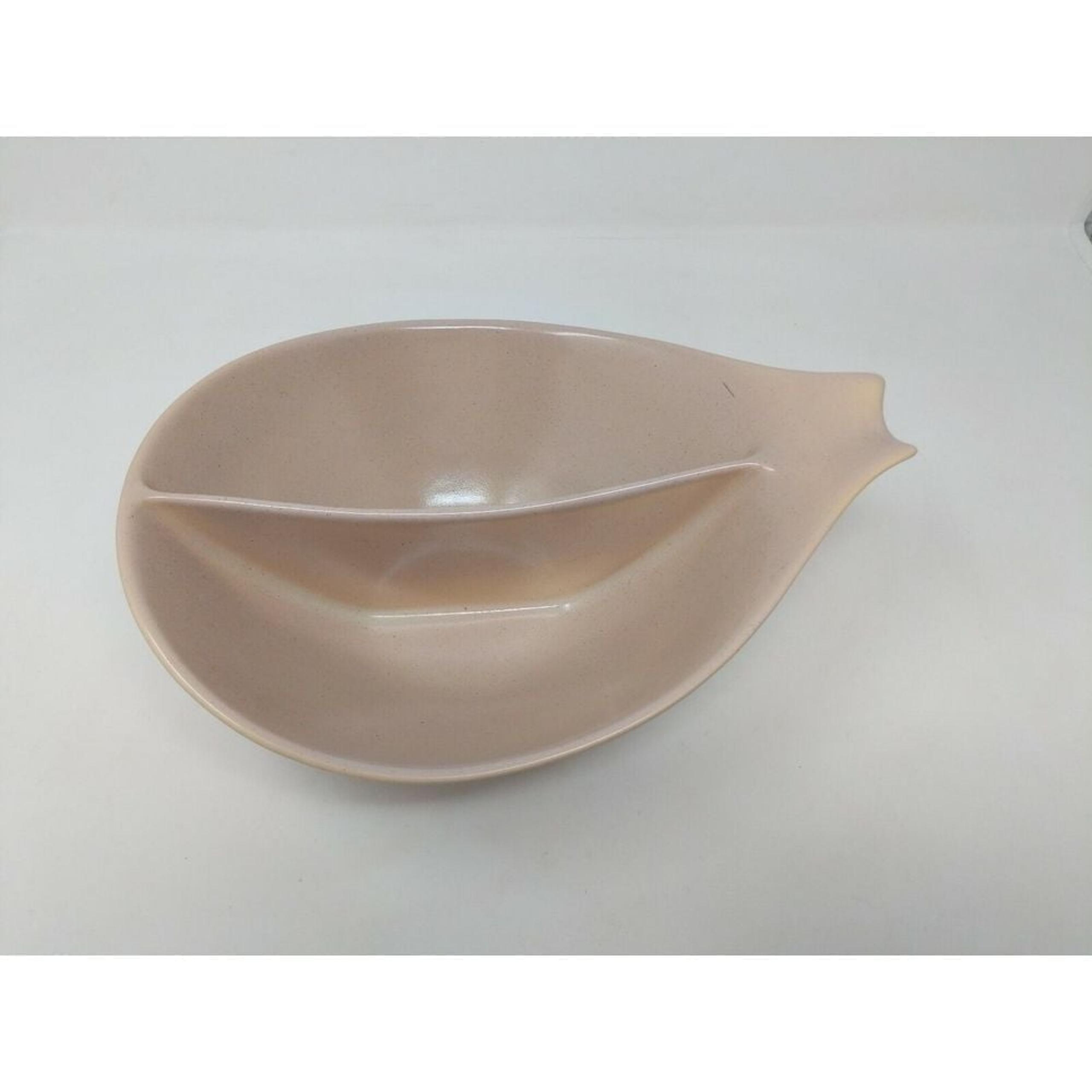 Monterey California Pottery Mid Century Modern Speckled Divided Serving Bowl VTG