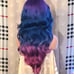 Purple fusion blue kissed lace front wig