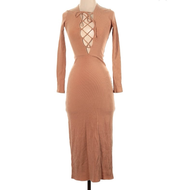 Reformation Edison Lace Up Dress