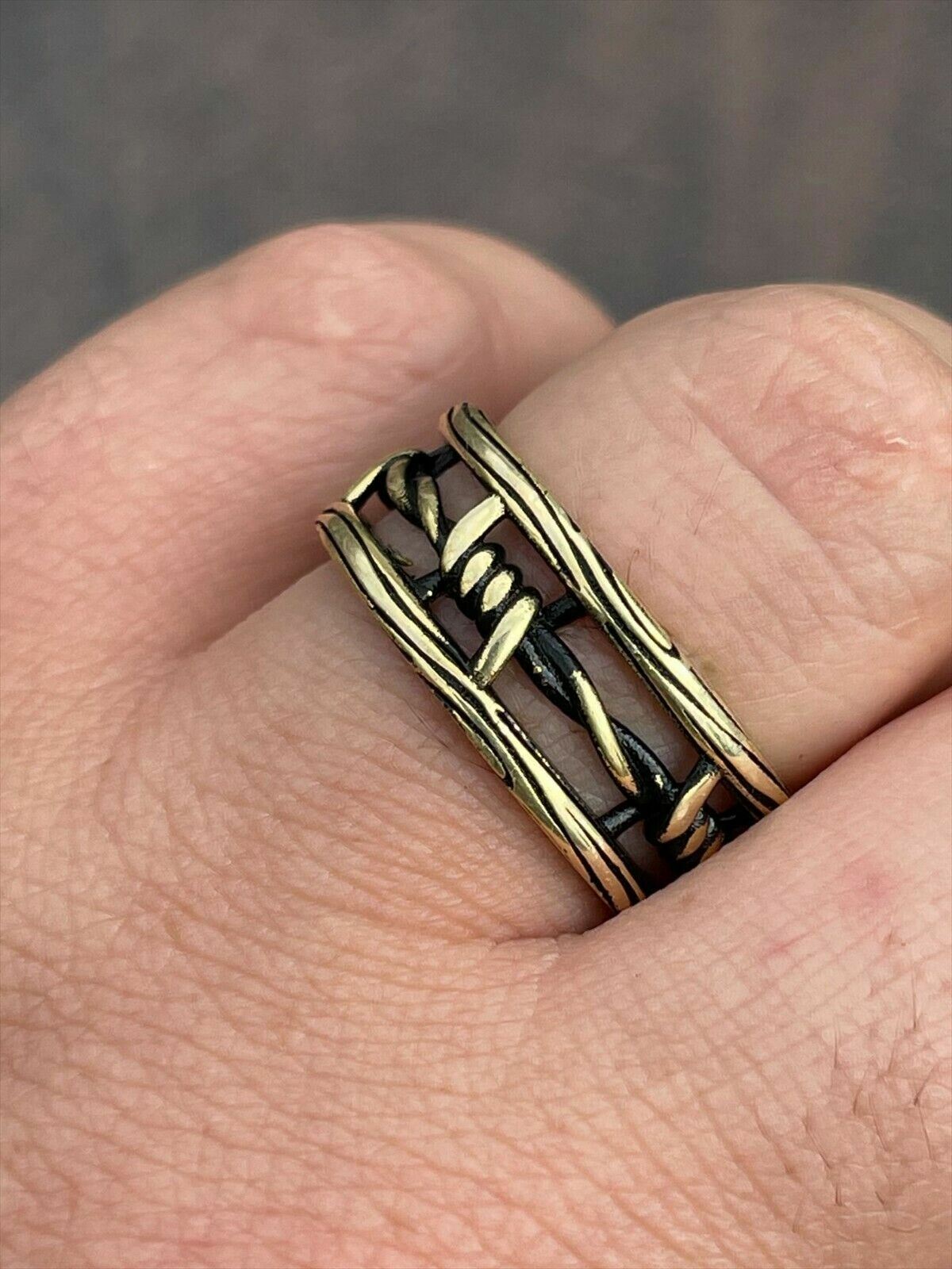 Barbed Wire 14k Gold & 925 Silver Ring