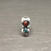 Vintage Handmade Kingman Turquoise & Coral Shadowbox Unique Sterling Silver Ring