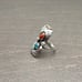 Vintage Handmade Kingman Turquoise & Coral Shadowbox Unique Sterling Silver Ring