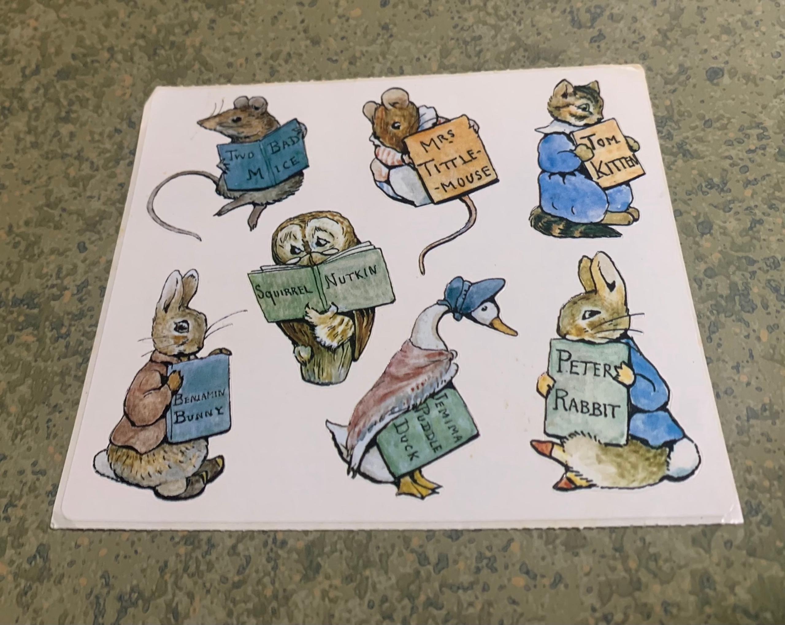 Vintage “Story time” Colorbok Sticker Sheet ~ Beatrix Potter/Peter Rabbit