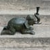 Antique Bronze Kneeling Elephant Candle Holder 20lbs RARE