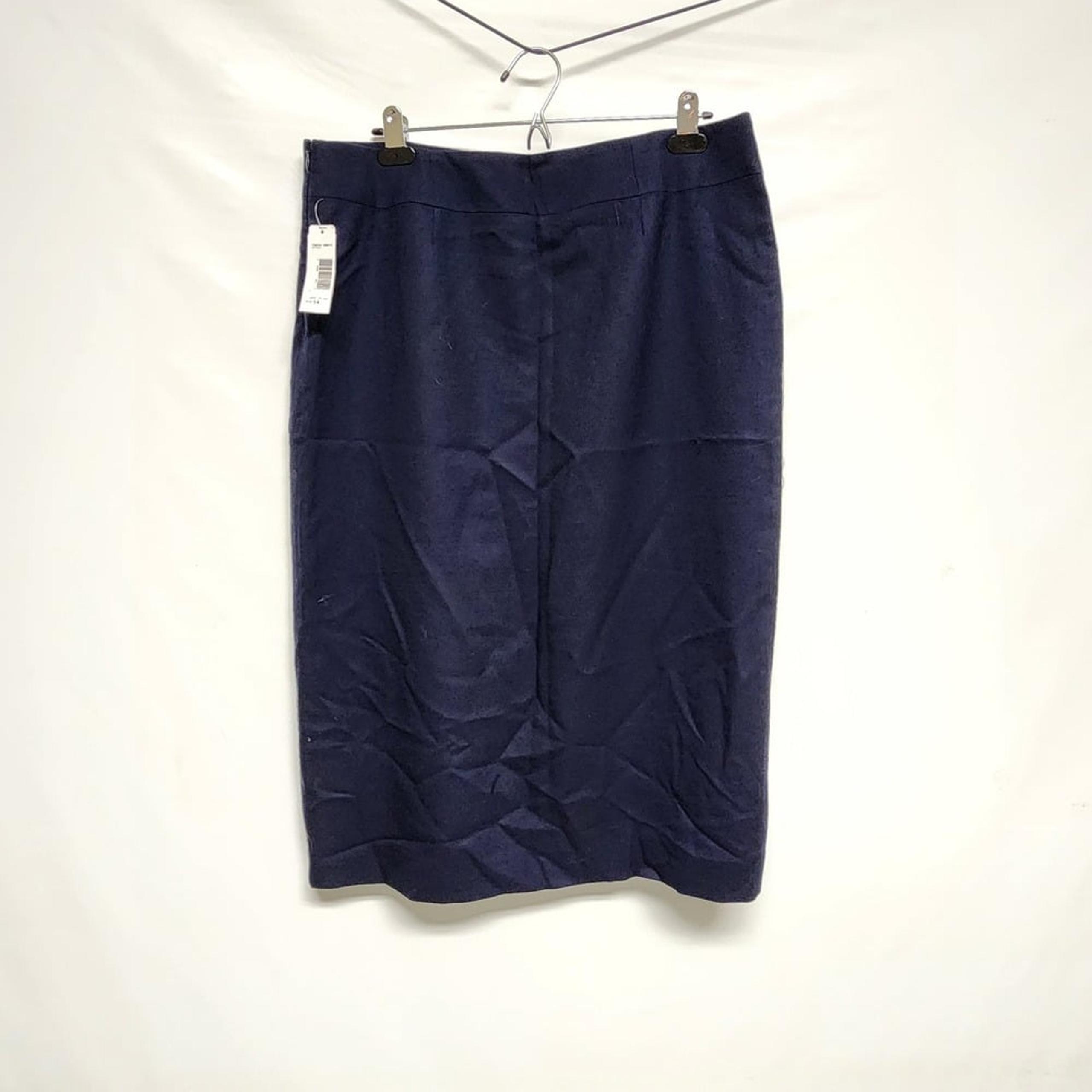 NWT Pendleton Skirt Women 14 Navy Blue Straight Midi Lined 100% Virgin Wool