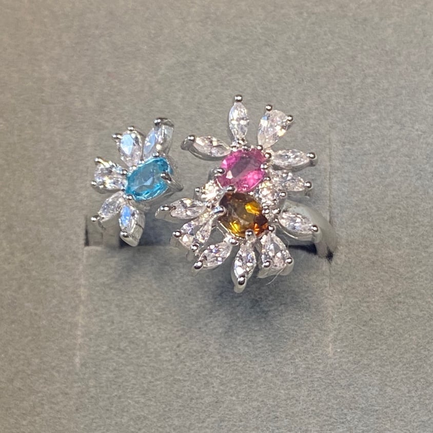 S925 designer Natural Tourmaline ring