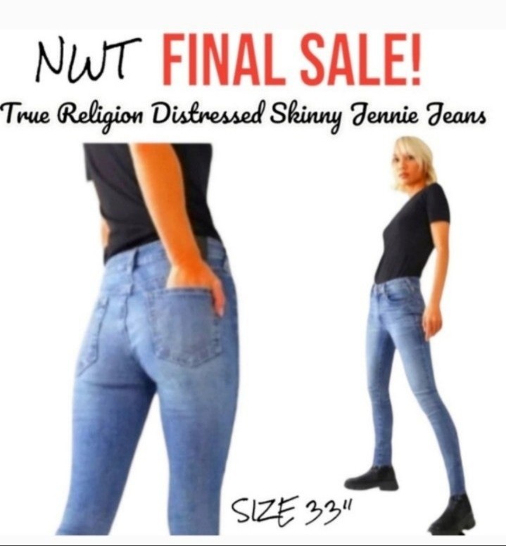 NWT True Religion Distressed Skinny Jennie Jeans