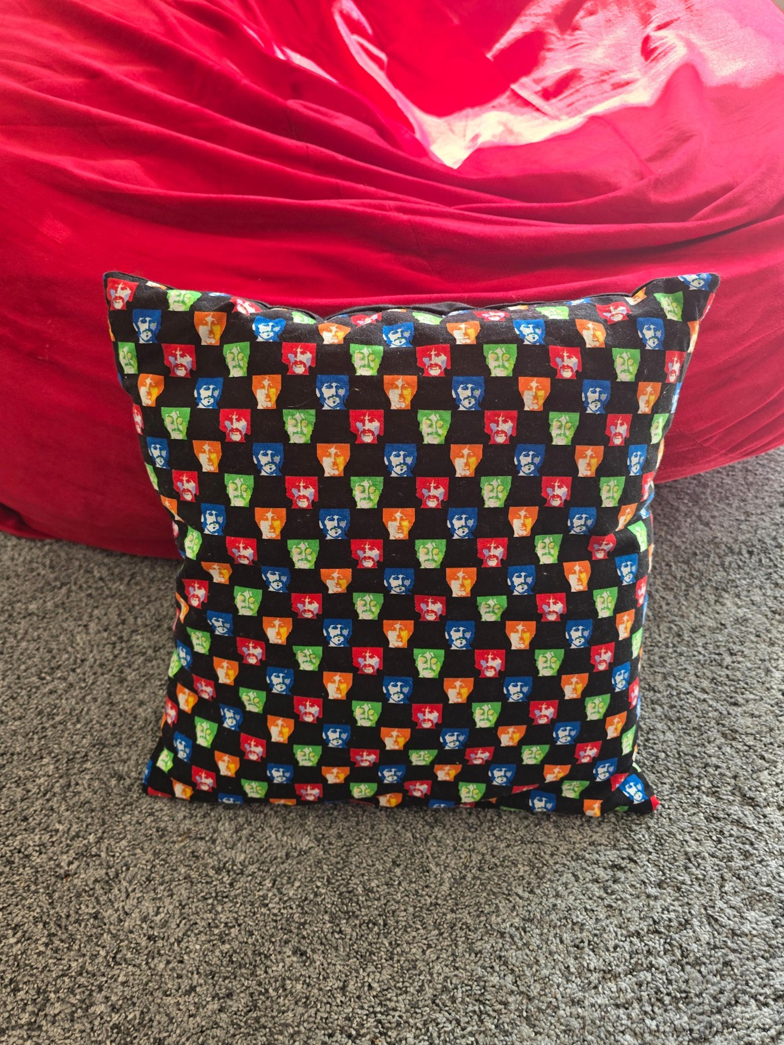 Colorful Beatles Throw Pillow