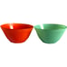 Vintage Set of 2 Glass Cereal Fruit Bowls Mint Green Orange Fire King? 3 1/2
