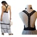 Anthropologie Lilka Maxi Dress Sz M White Stripe Bohemian Coastal Tiered Coastal