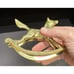 Vintage Solid Brass Rocking Horse Figurine Ornament Paperweight MCM -A88