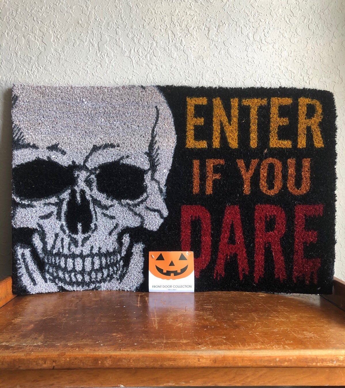 Gothic skull Enter if you dare doormat