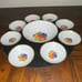 Vintage Bavaria Germany Schindig Fruit Dessert Bowls and Serving Bowl 9 piece