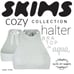 SKIMS Cozy Halter Bra Top in Aqua size S/M