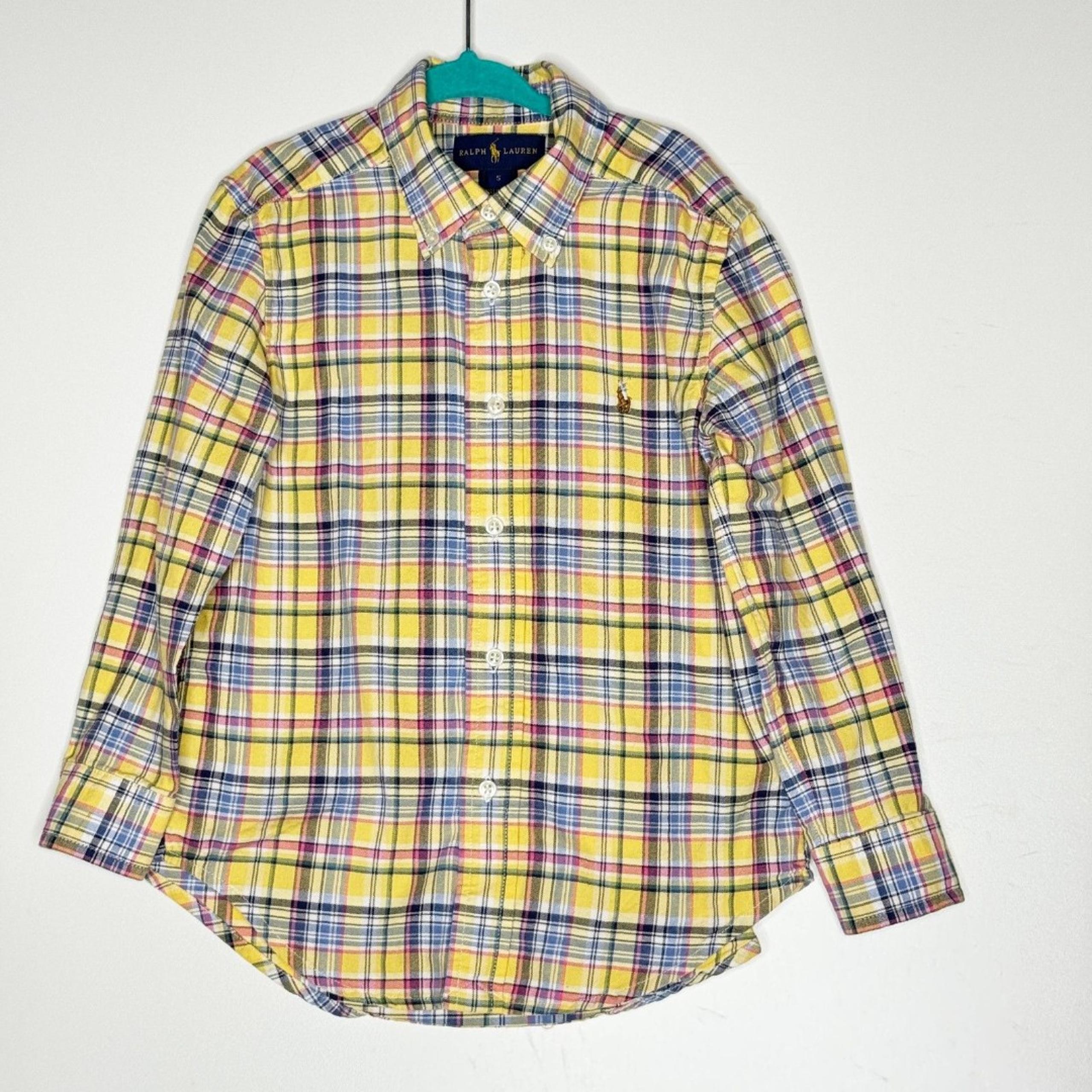 Plaid Oxford Button Down Long Sleeve Shirt Boys Size 5 - Ralph Lauren