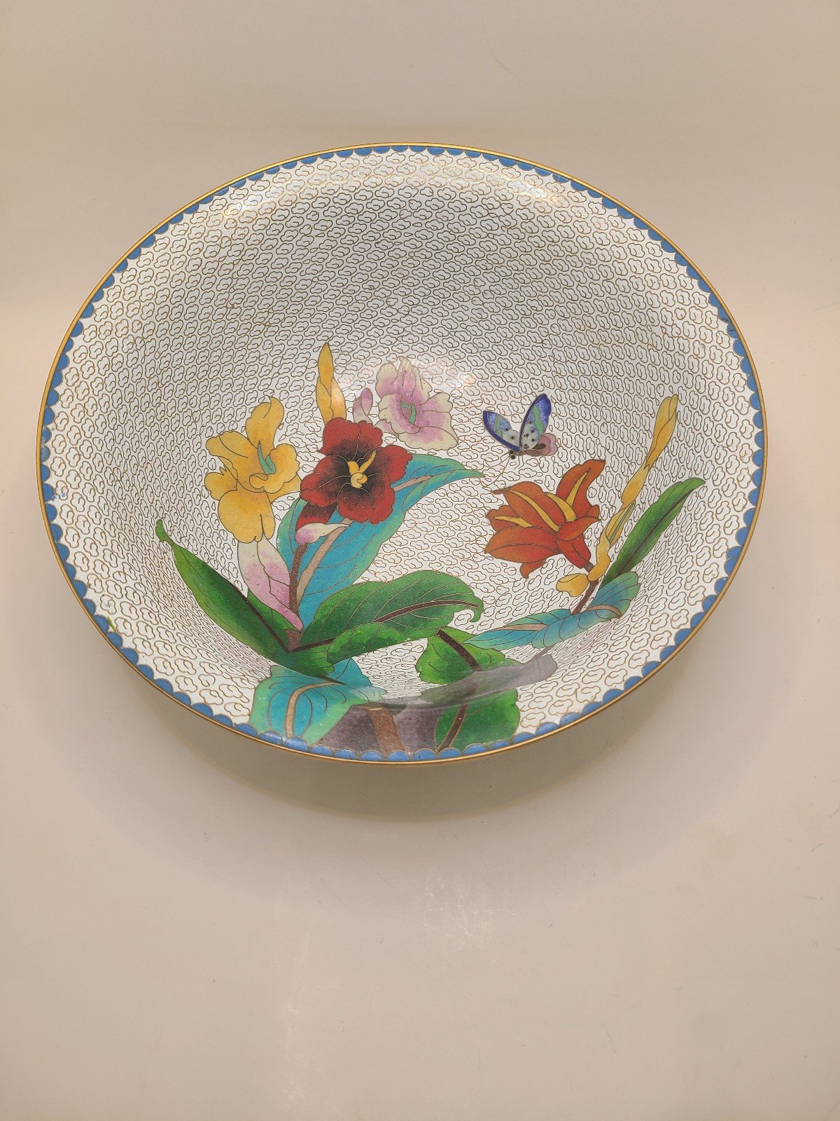Vintage Asian Inspired Enamel Cloisonne Bowl