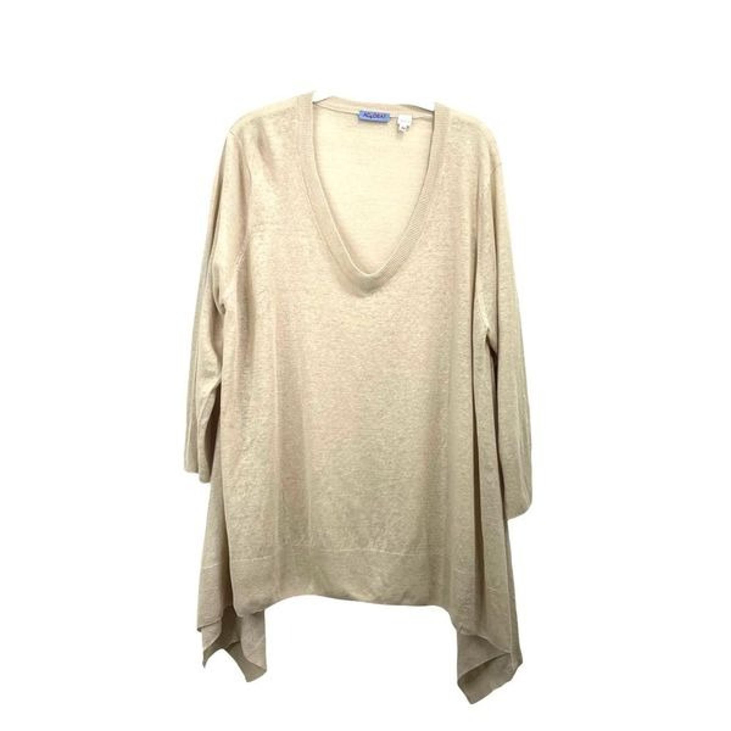 Acrobat 100% linen boxy top blouse Size 3X neutral  boho lagenlook