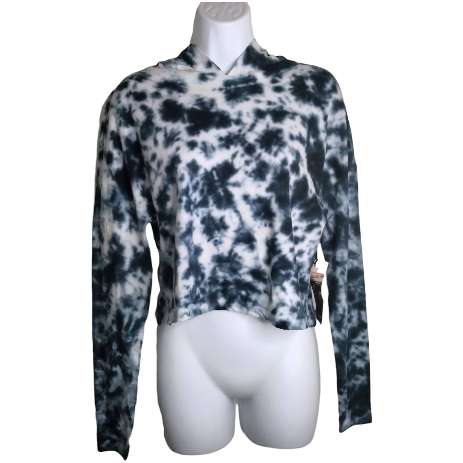 KYODAN Lounge Women's Pullover Hoodie Blue Cloud Indigo Tie Dye Size XS NWT
