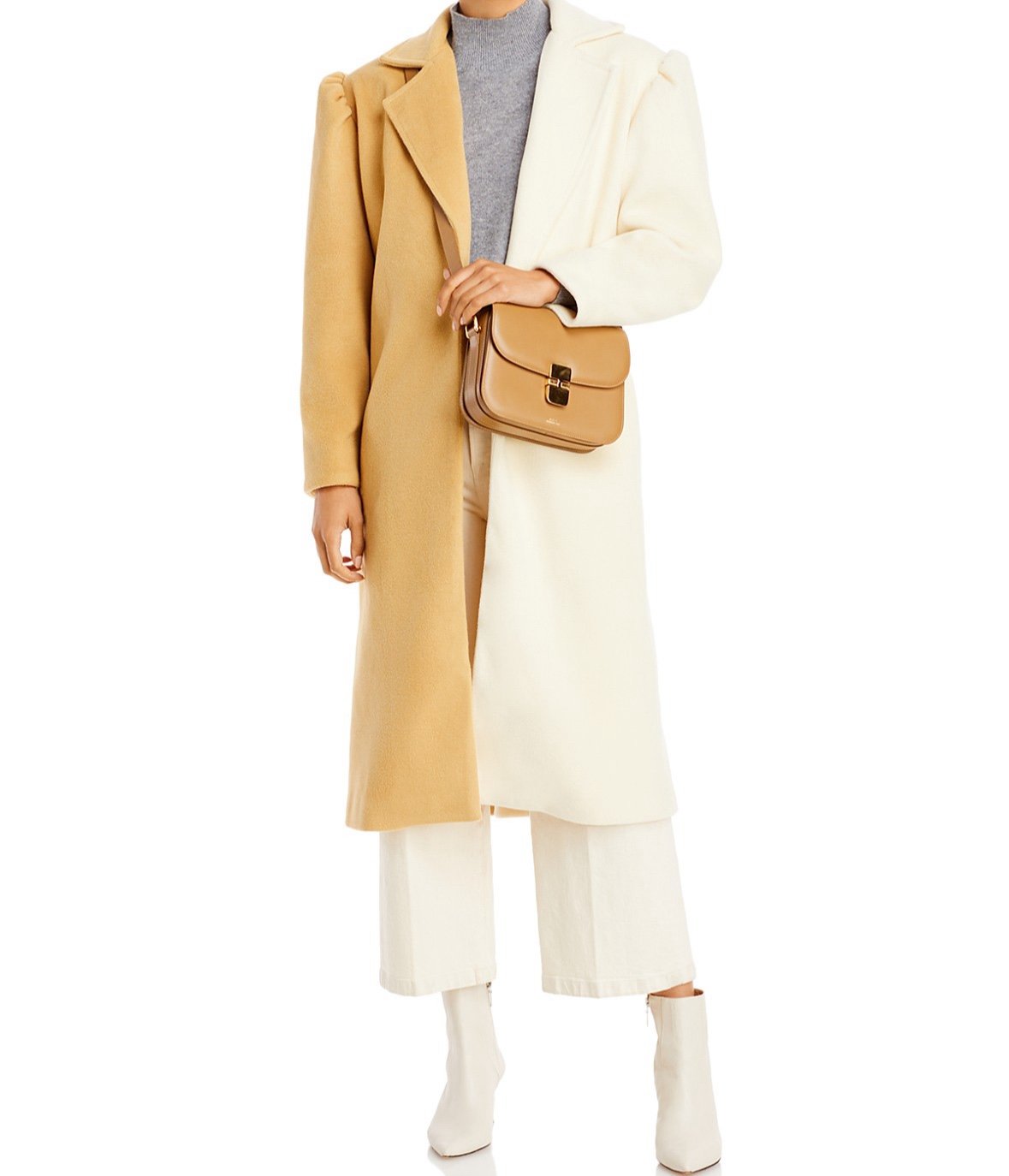 Aqua Belted Two Tone Coat NWT