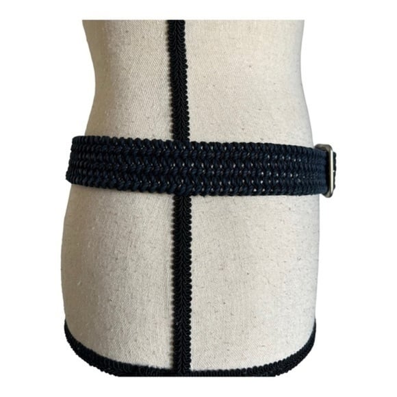 Torino Men Woven & Leather Belt In Navy/Brown